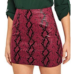 Women's Mid Waist Above Knee Leopard Skirt